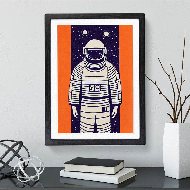 Astronaut Pop Art No.7 - Single Picture Frame Print, Black Framed, 34cm H x 25cm W x 2cm D