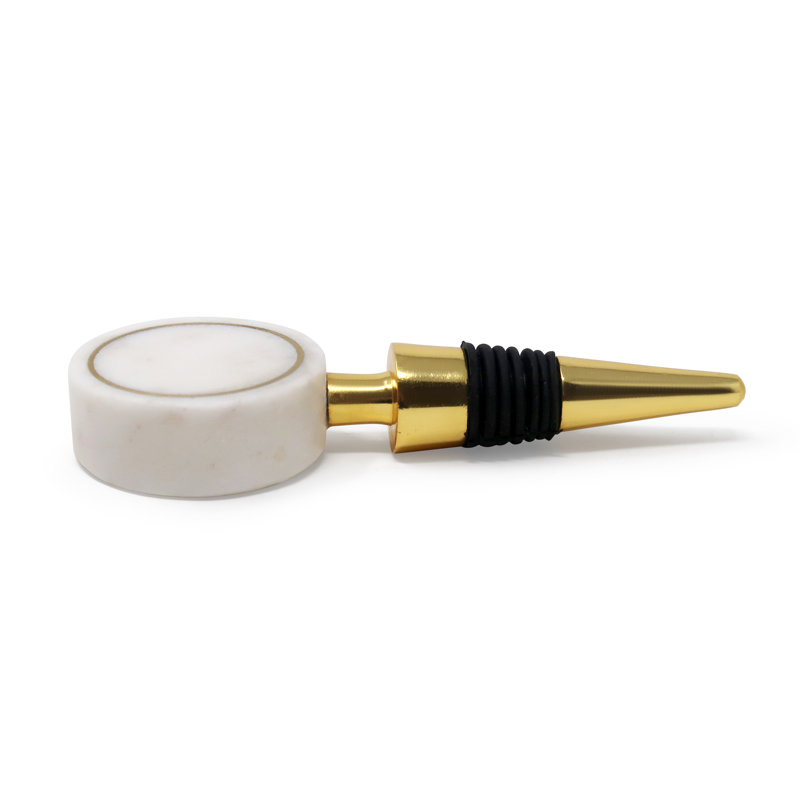 Bottle Stopper With White Marble Head