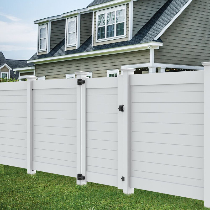 Clôture horizontale en vinyle blanc, H 72,25 po x l 46 po x P 5 po