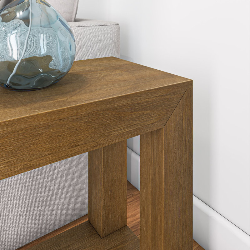 Dedie Solid Wood End Table, Pecan