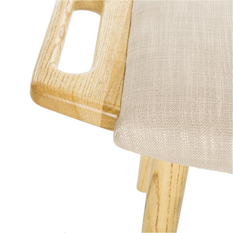 Barkbridge Polyester Blend Upholstered Bench, Beige/Natural