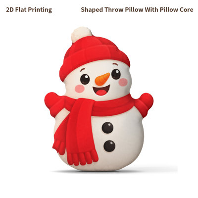 1pc 2D Flat Snowman Winter Lover Gift Shaped Stuffed Throw Pillow Decorative Cushion Pillow for Sofa Bed Couch And Christmas Decor, 2D Flat 40cm