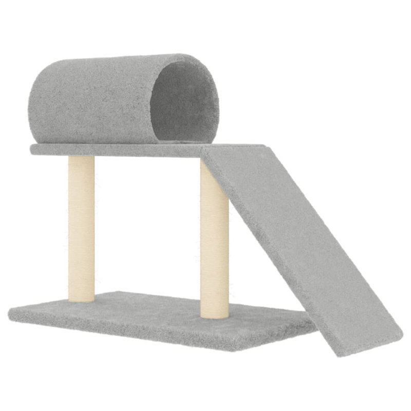 Grattoir pour chat en bois d'ingénierie, peluche, sisal moyen, Gris clair