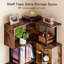 Bibliothèque d'angle, bibliothèque de coin à 4 niveaux, bibliothèque de style Mid-Century avec tablettes de rangement, support de présentation multicouche, pour le bureau à domicile brun