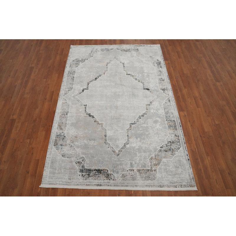 Chic tapis géométrique gris 5 x 7 pour une décoration intérieure élégante