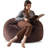 Bean Bag Chair, Memory Foam Filled, Large Beanbag Chairs For Adults And Teens, Soft Sofa With Removable Flannel Cover, Round Couch For Living Room Bedroom College Dorm-698306654-698306651
