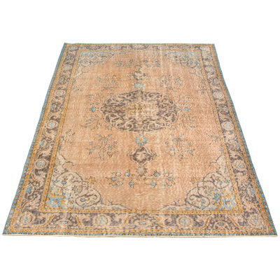Tapis unique en laine brun clair 5 pi 11 po x 9 pi 6 po One Age of a Kind Leoine