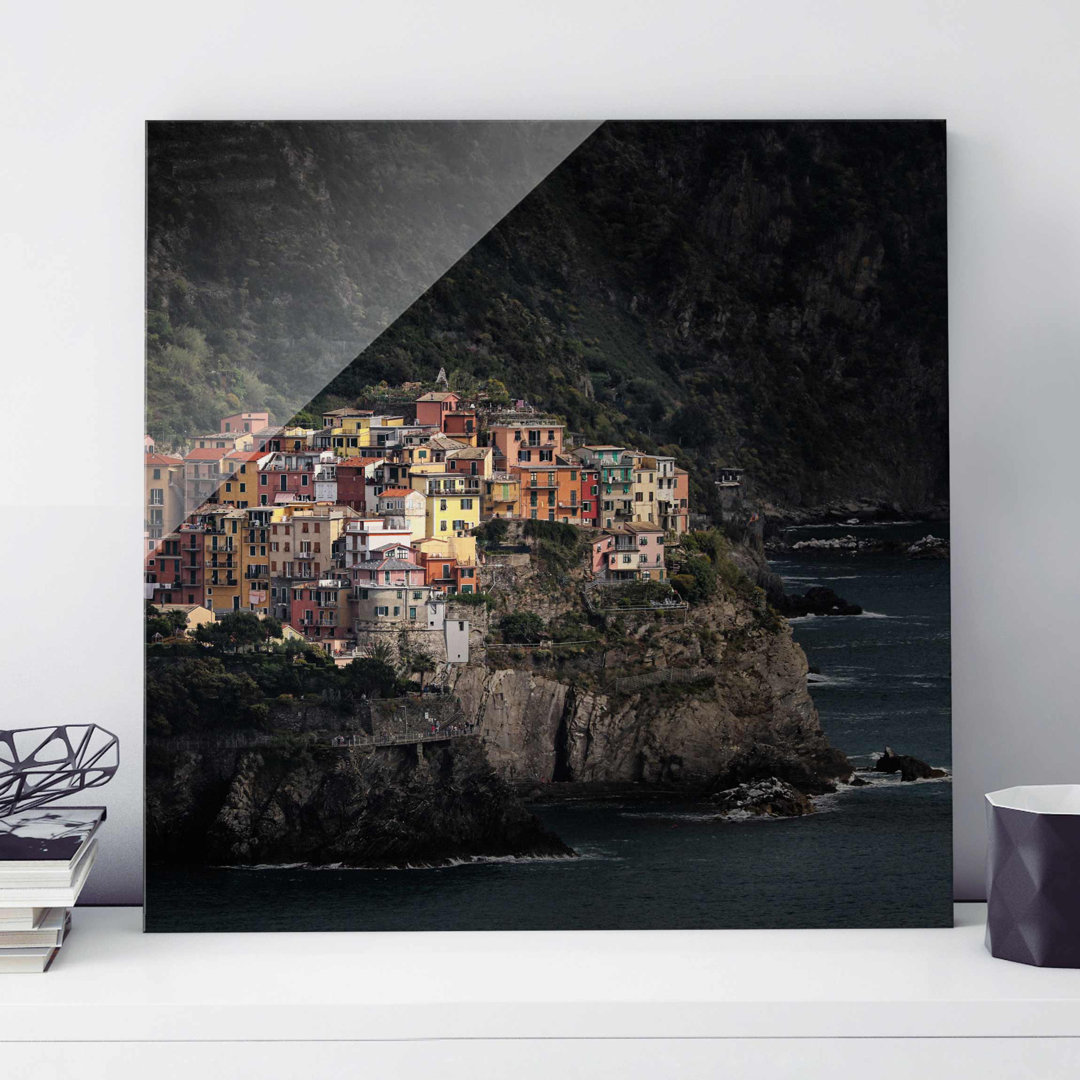 Glasbild Sonnenschein auf Manarola