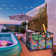 Kierah Metal Frame 10 Wheels Rolling Mesh Pool Float Storage Bin with Side Pockets Blue