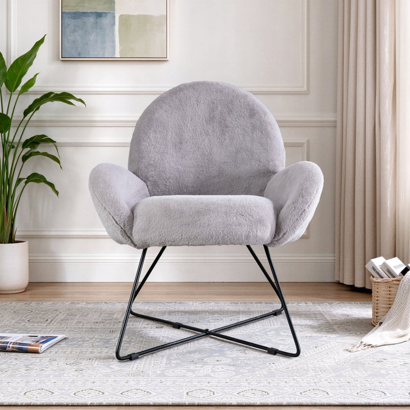 Kosmoski Upholstered Slipper Chair, Gray