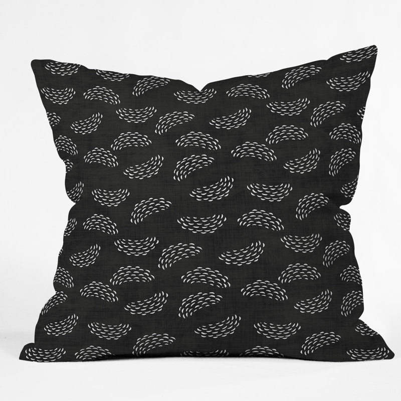 Coussin extérieur, 26 po x 26 po, Noir / blanc