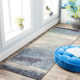 Zeta Abstract Blue/Denim/Gray/Light Beige Area Rug