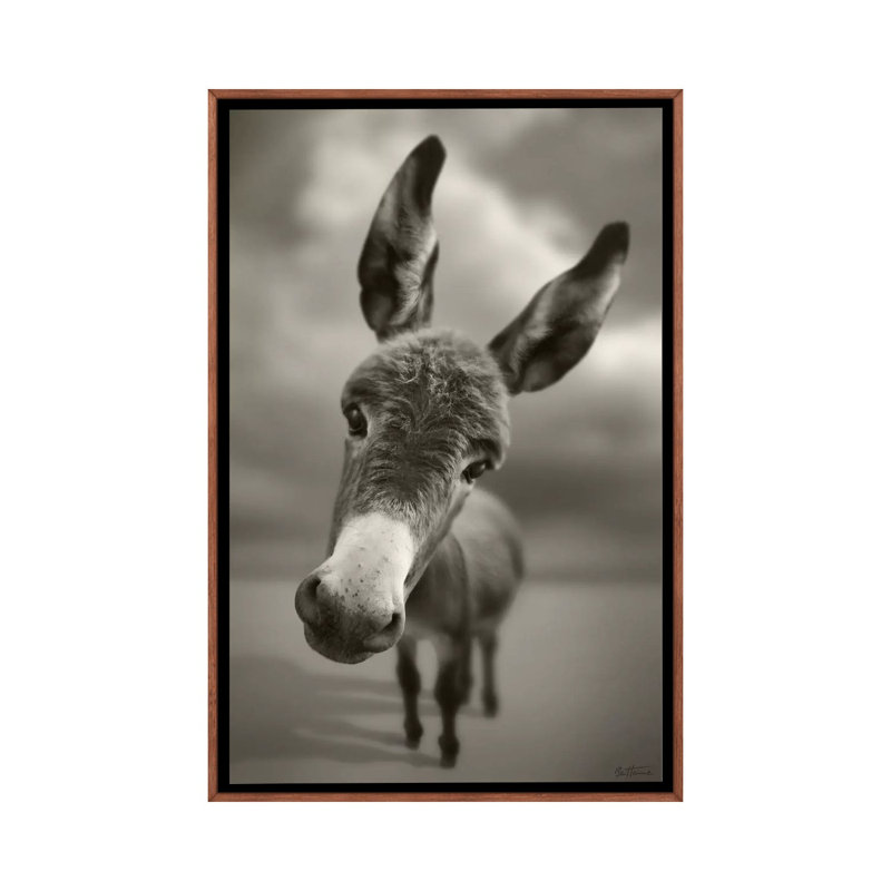 Hey There by Ben Heine - Print on Canvas, 101.6 cm H x 66.04 cm W, Classic Brown Wood Framed