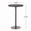 Table de bar d'extérieur en PE, ronde de 26 po, structure en fer stable, fabriquée à la main pour le jardin