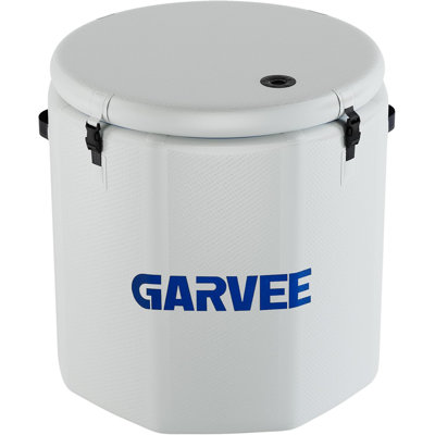 XXL Inflatable Ice Bath, 186 Gal Cold Plunge Tub with Insulated Lid, Water Chiller Compatible Portable Recovery Pool for Athletes, Indoor Outdoor Use, 39.37 x 35.43 In, White Blue
