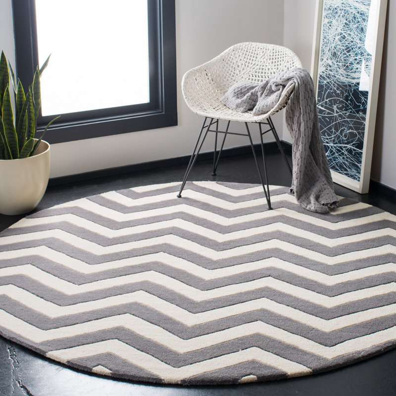 Tapis en laine touffeté à la main Teresita, Rond 5 pi