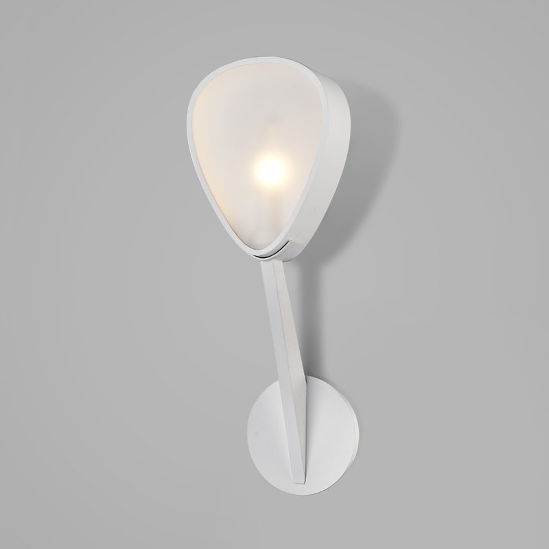 Textured White and Chrome Teardrop Wall Sconce