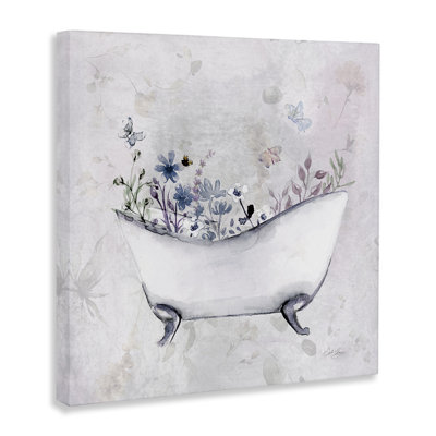 Délicat bain avec toile botanique, design par Stella Chang