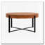 Table basse ronde, plateau en bois de sapin avec pieds en croix dorés-2040632669-2040632640