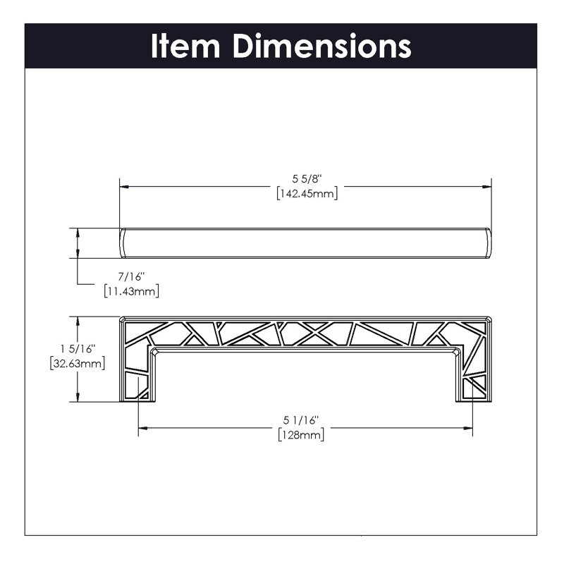 Cullet Bar / Handle Pull, Satin Nickel, 5 1/16"