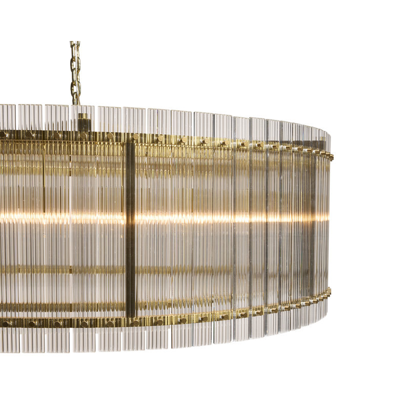 Glass Chandelier, 19.5" H x 60" W x 60" D