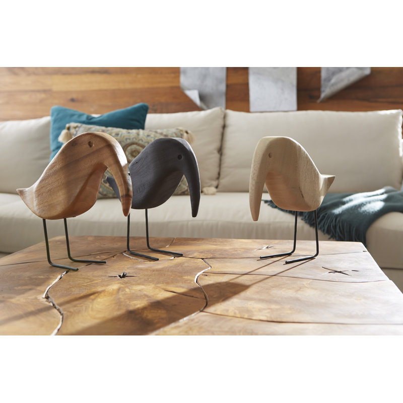 Caldwell Solid Wood Bird Figurine, Bleached