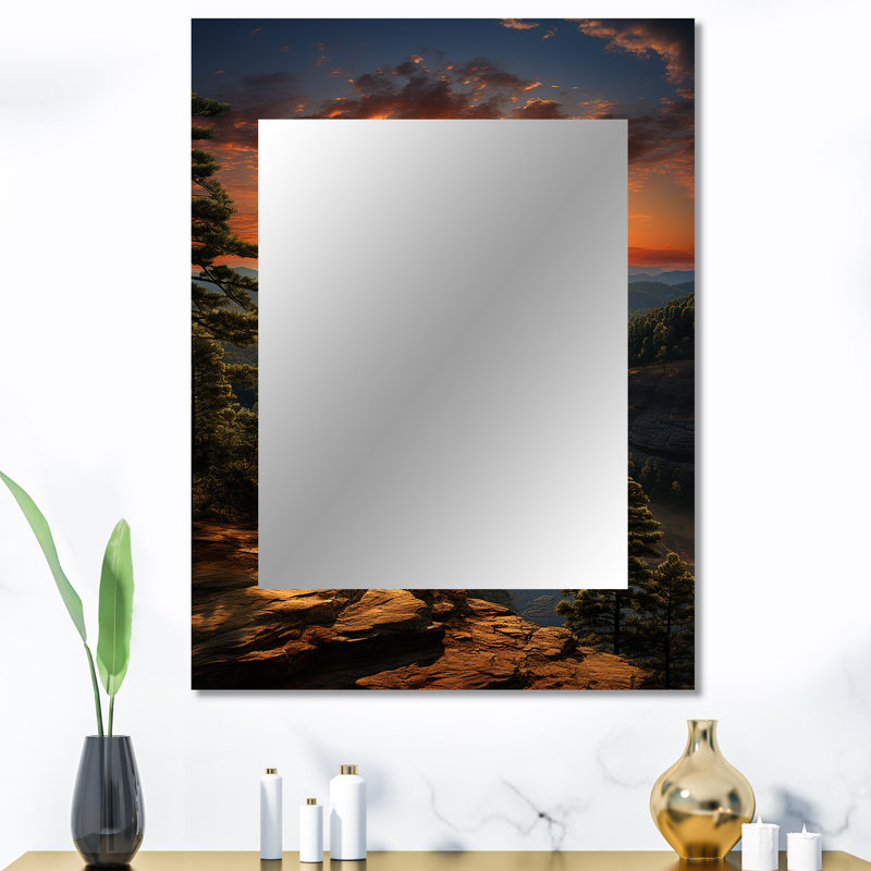 Georgia Georgia - miroir décoratif Georgia, grand miroir mural jaune, impression sur métal, 40 po x 30 po