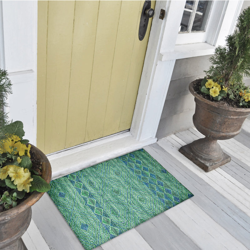 Ancell Chenille Washable Geometric Rug, Rectangle 1'8" x 2'6"