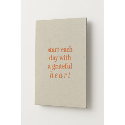 Start Each Day with a Grateful Heart — Distressed Chalkboard — Portrait Metal Wall Art