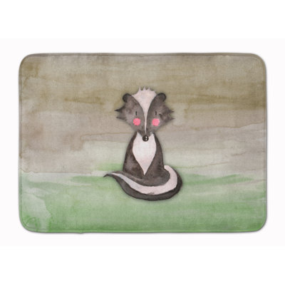 Tapis pour salle de bain en mousse à mémoire badger aquarelle