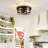 2-Pack Industrial Round Black Metal 2-Light Flush Mount Ceiling Light(Bulb Not Include) 