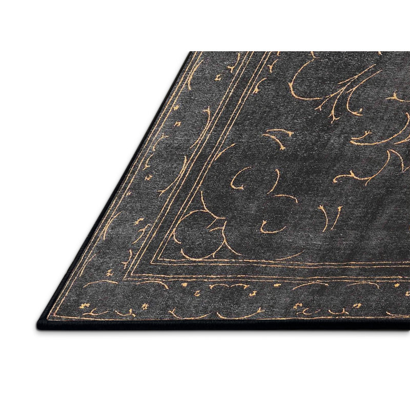 Traditional Gray/Beige Area Rug, Rectangle 5' x 7'