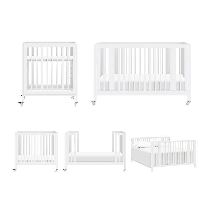 Rolli 9-in-1 Convertible All-Stages® Crib with Bassinet & Toddler Bed Conversion Kits, White