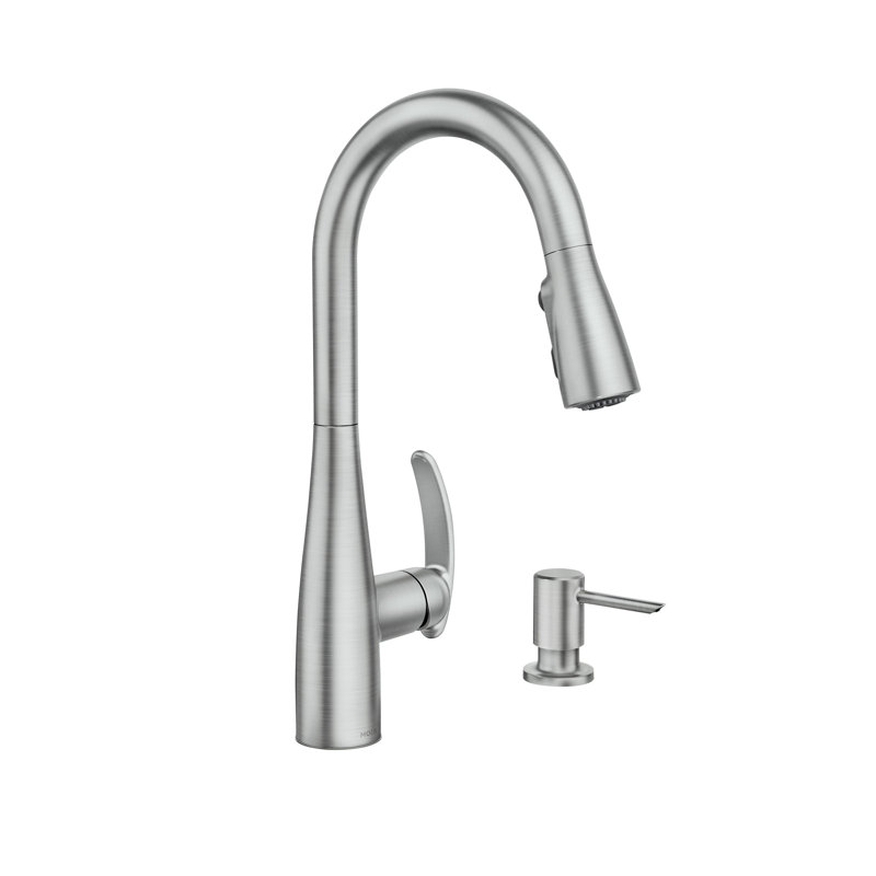 MOEN Reyes  Single-Handle Pull-Down Sprayer Kitchen Faucet with Reflex and Power Clean in Spot Resist Stainless