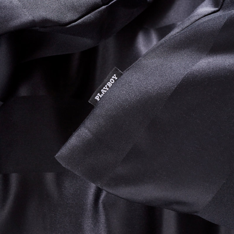 Soft Satin Stripe Standard Pillowcase, Black