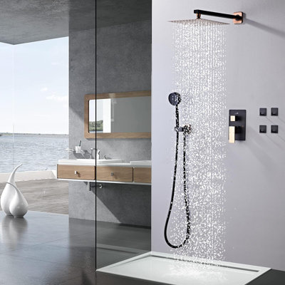 Rainfall Bathroom Shower System With High Pressure 8 Inches Rain Shower Head -  OLHAV, B7KRFJ