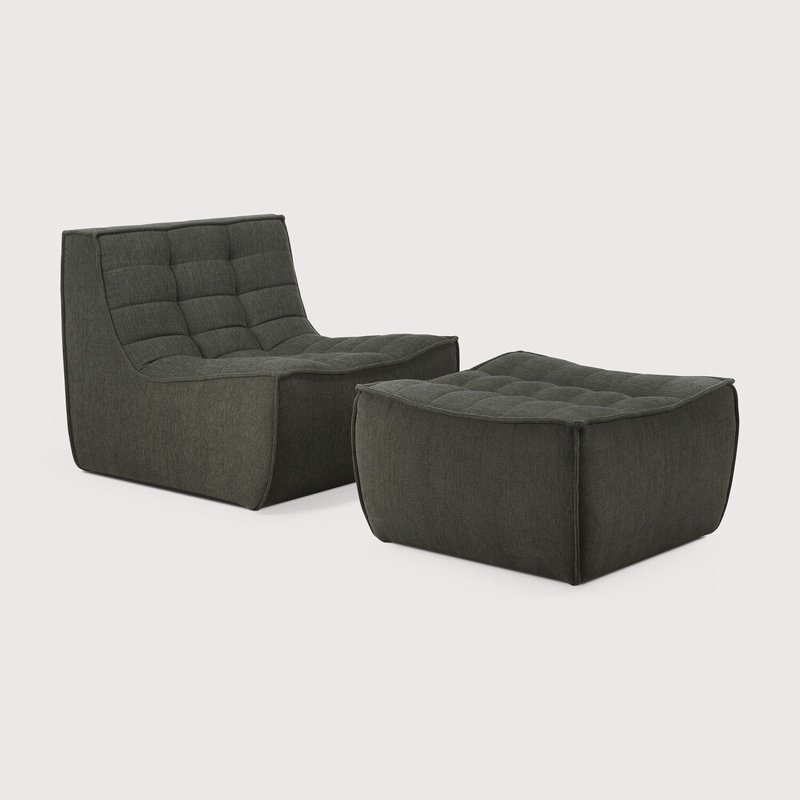 Armless Chair, Moss Cotton Blend