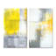 «Gray Meets Yellow Abstract Art III», ensemble de 2 photographies sur toile-76358865-76358864