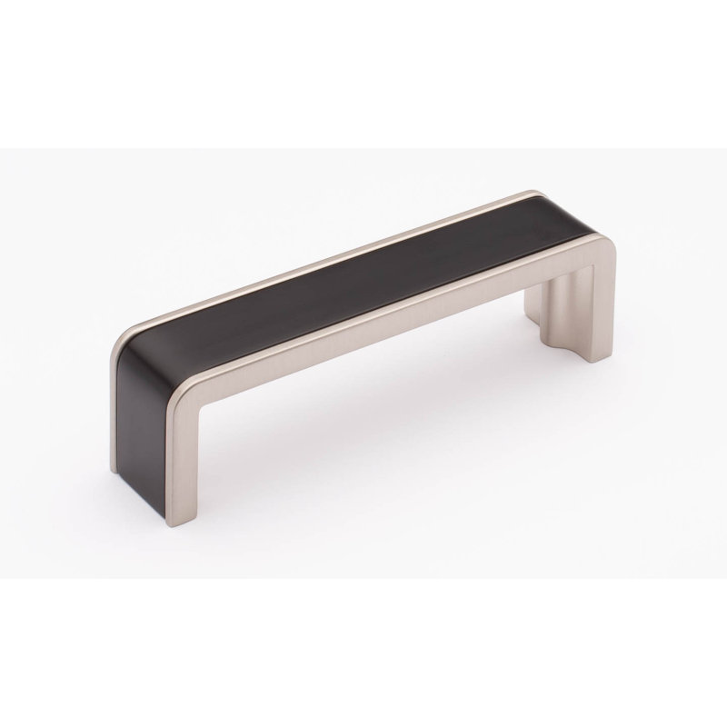 Poignée barre 4 po Fusion, Noir mat / nickel satiné, 4''