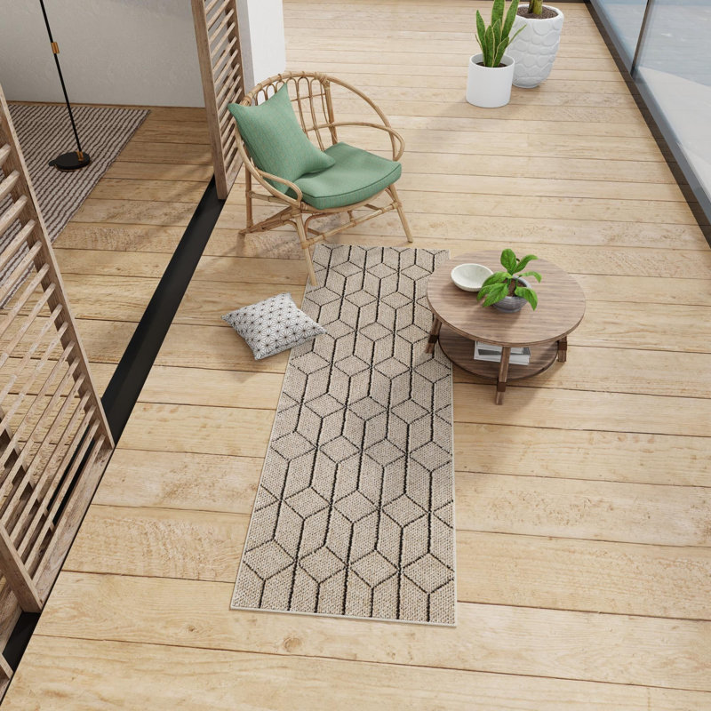 Tapis de couloir contemporain de couleur kaki Ohanlon, Tapis de couloir 2 pi x 8 pi