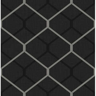Seabrook Designs Milton Double Hexagon Unpasted Wallpaper