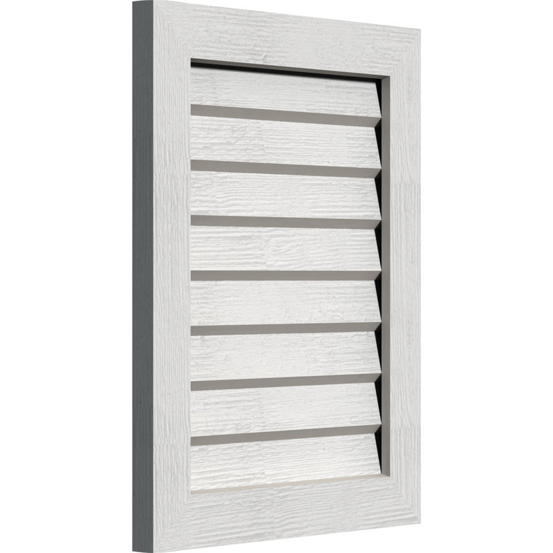Évent vertical vertical en bois non fonctionnel avec cadre décoratif, Cèdre rouge de l'Ouest apprêté (sciage brut)