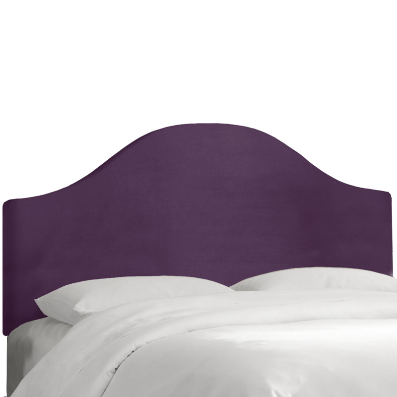 Tête de lit tapissier Hermosa, Très grand californien, Velours aubergine classique