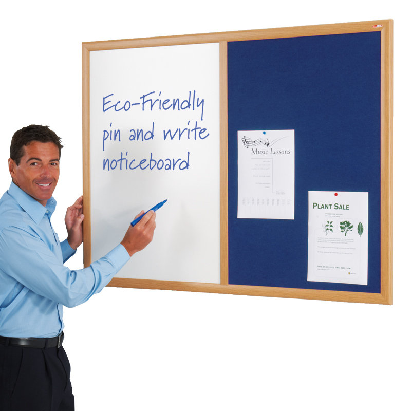 Wall Mounted Combination Board, Blue, 120 cm H x 180 cm W
