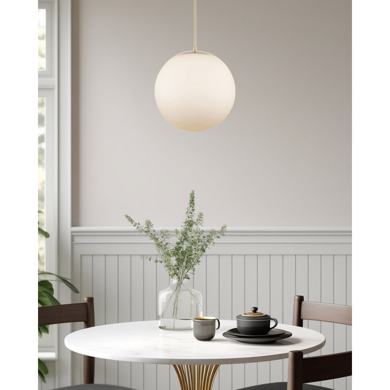 Luminaire suspendu sphère 1 lumière Kimbrielle, H 59 po x l 14 po x P 13,5 po