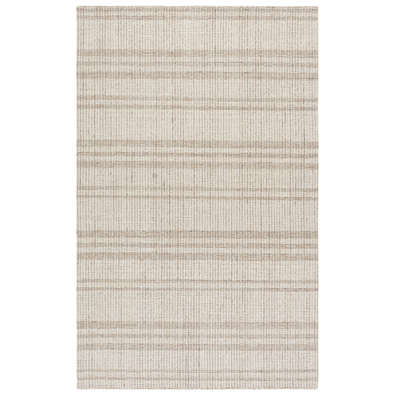 Abstract Hand Tufted Wool; Cotton Striped Indoor Rug, 6'-0" x 9'-0" Rectangle
