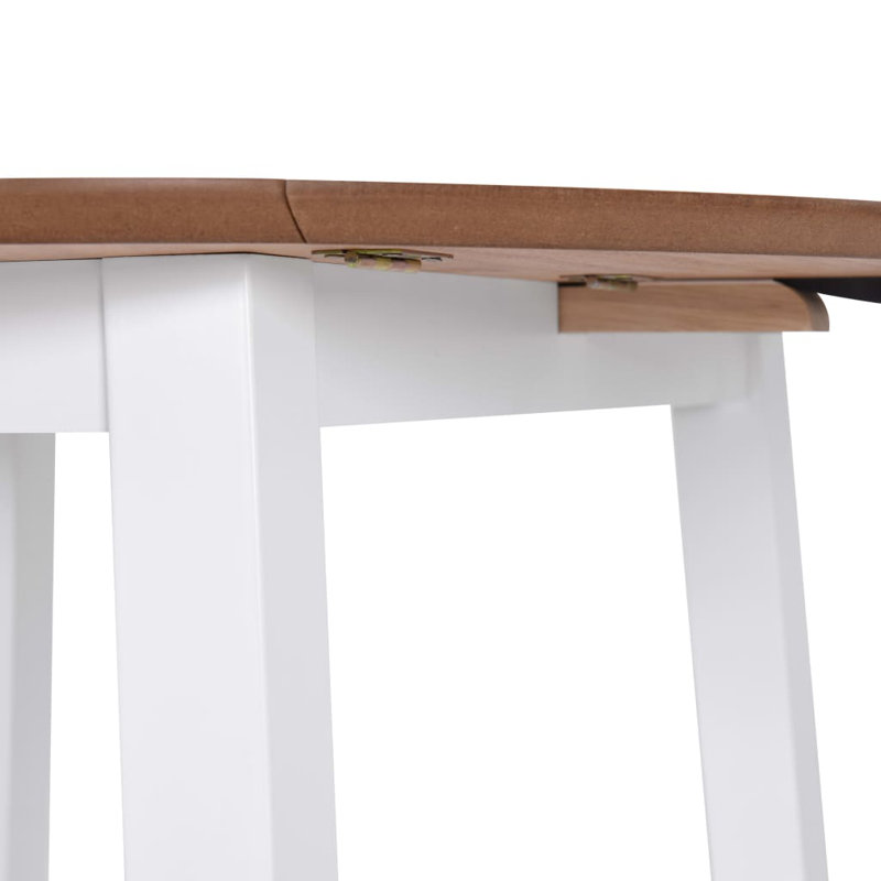 Jaylee Extendable Round Dining Table, Brown/White