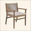 Ensemble de 2 chaises de salle à manger d'extérieur, fauteuil de patio en bois d'acacia avec dossier en corde et coussin hydrofuge, brun clair, capacité de poids de 400 lb