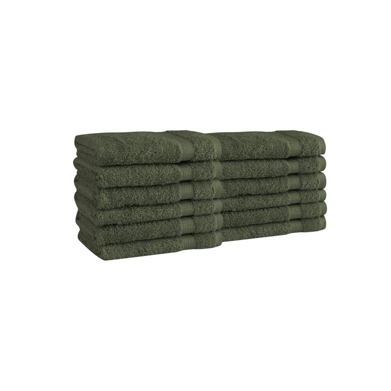 Agathon Turkish Towel,100% Cotton Washcloth, Green