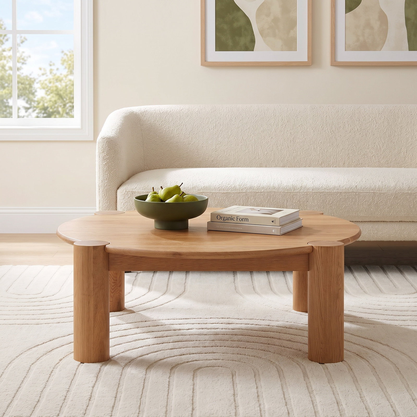 Ladonna 43" Oak Coffee Table, Tan